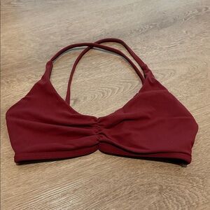 Burgundy Strappy sports bra